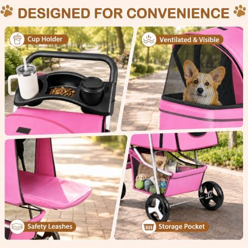 pet stroller 4 wheels dog cat stroller for on a desk or shelf