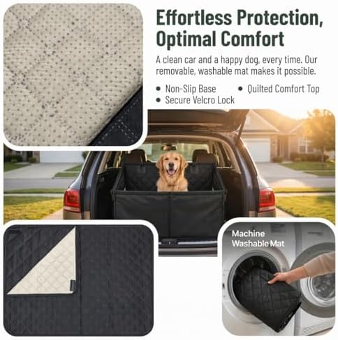 rynvale large medium dog car seat, half back, side view