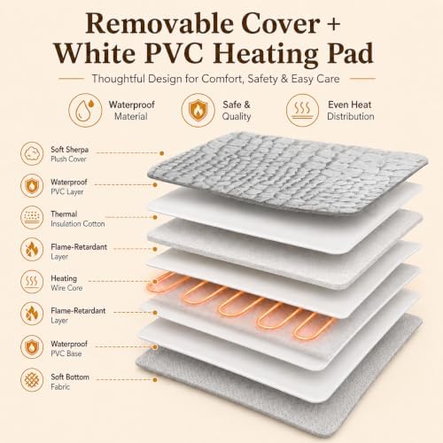 heated bed for small animals pet heating pad, side view