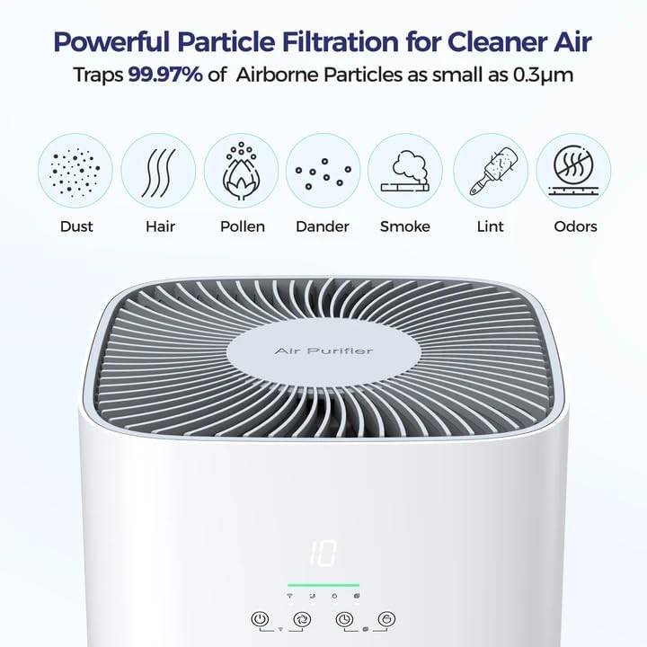 vusign air purifier for home large room &, side view