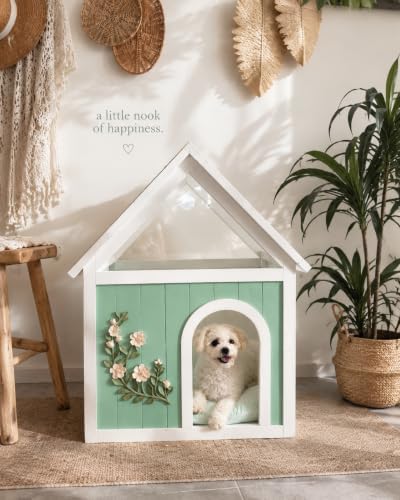 modern indoor dog house for small dogs, solid, close-up detail
