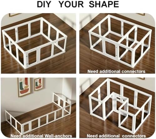 clear acrylic plastic dog playpen, 23.6“ h lightweight, close-up detail