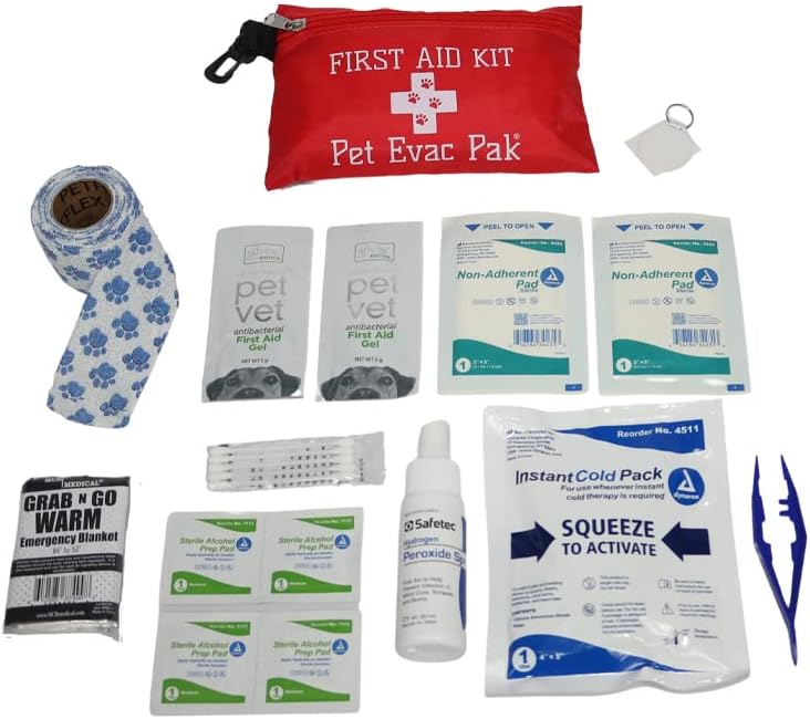 pet evacuation survival kit for small to medium shown in use