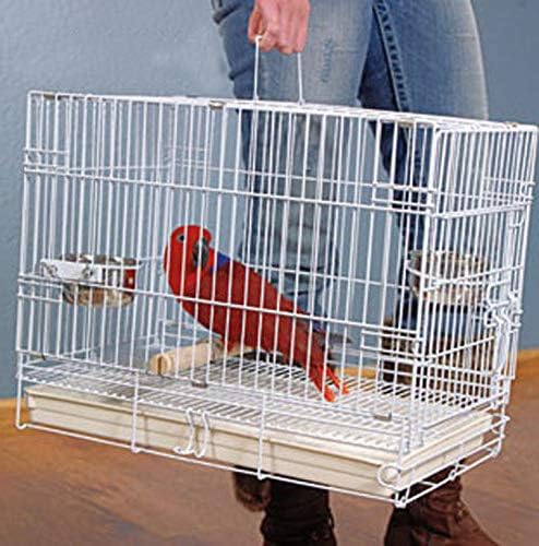 white durable metal easy foldable travel vet carrier, main product view