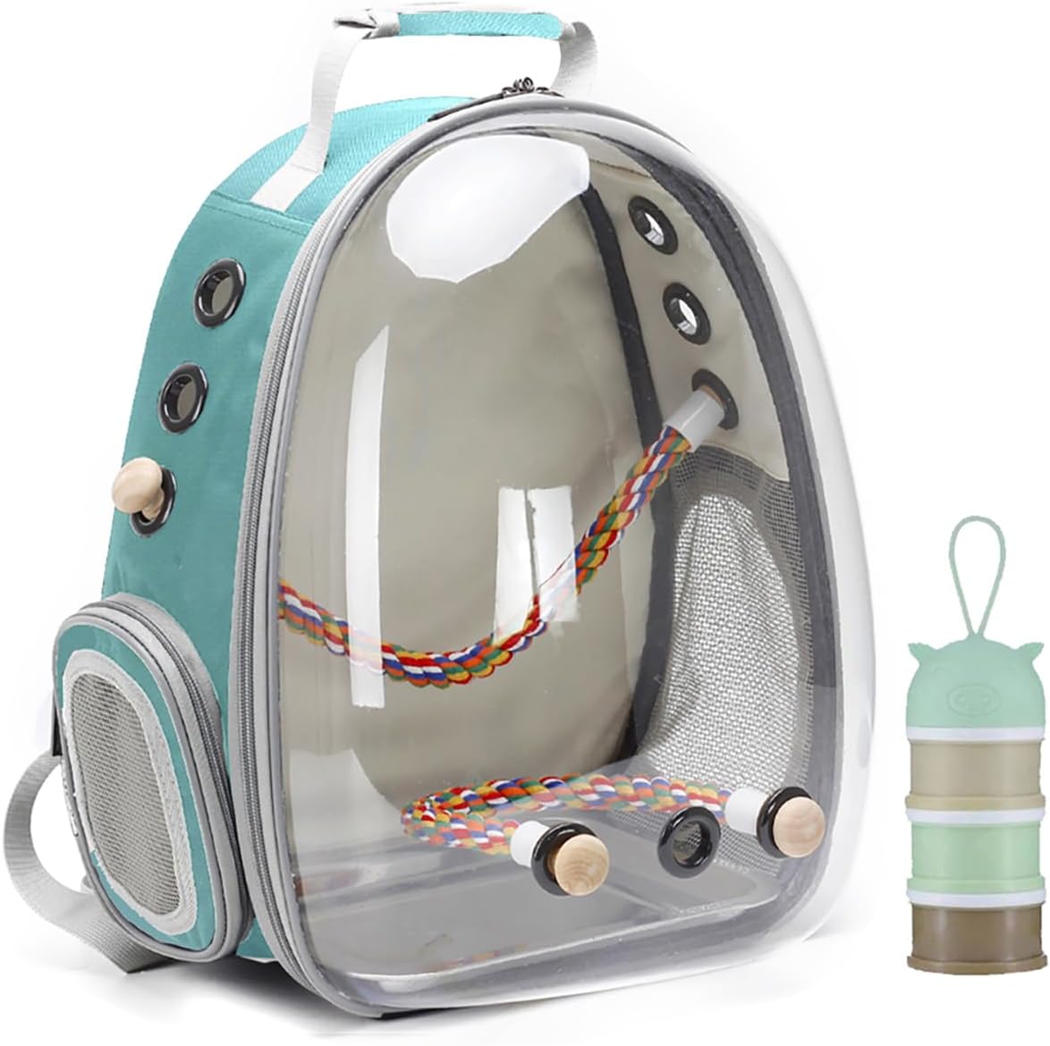 bird traval carrier cage, clear space capsule astronaut, main product view