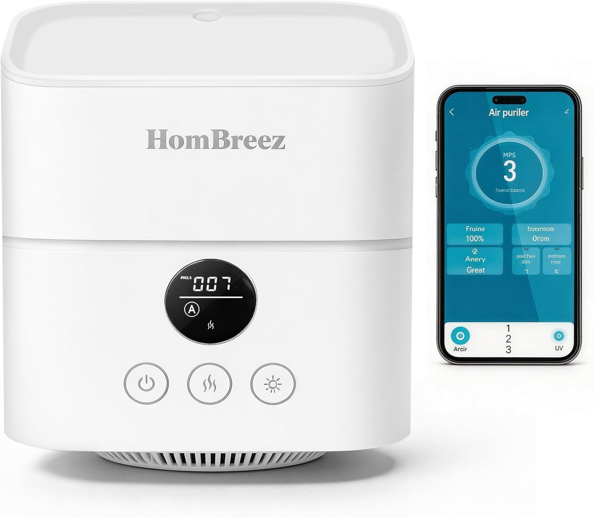 air purifier and humidifier combo for bedroom, h13, main product view