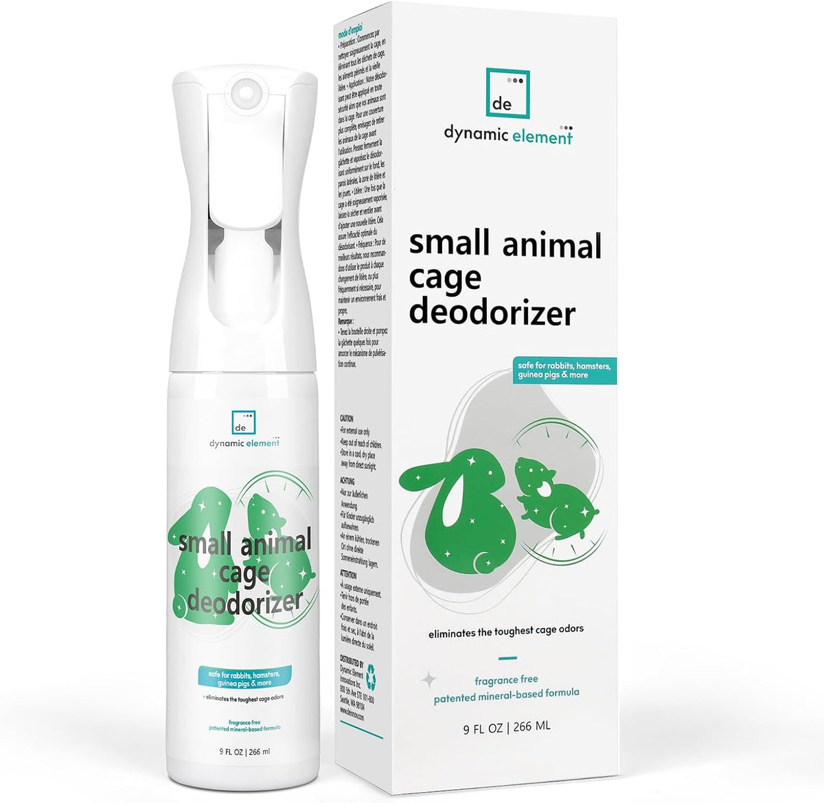 small animal cage deodorizer spray, unscented, 9 fl, main product view