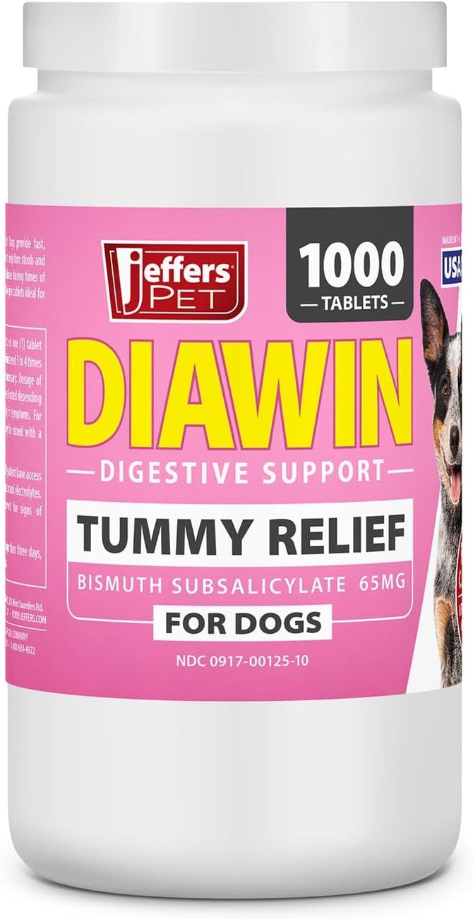 jeffers diawin digestive support tablets for dogs, beef, main product view