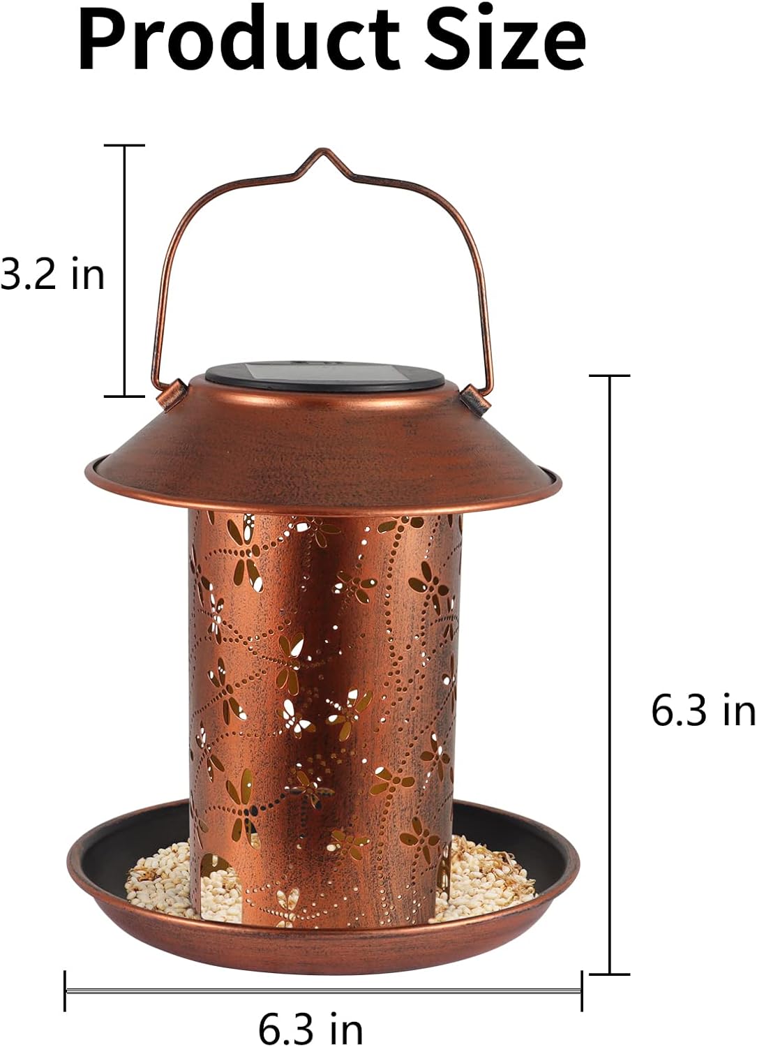 bird feeders for outdoors dragonfly solar lanterns waterproof, close-up detail