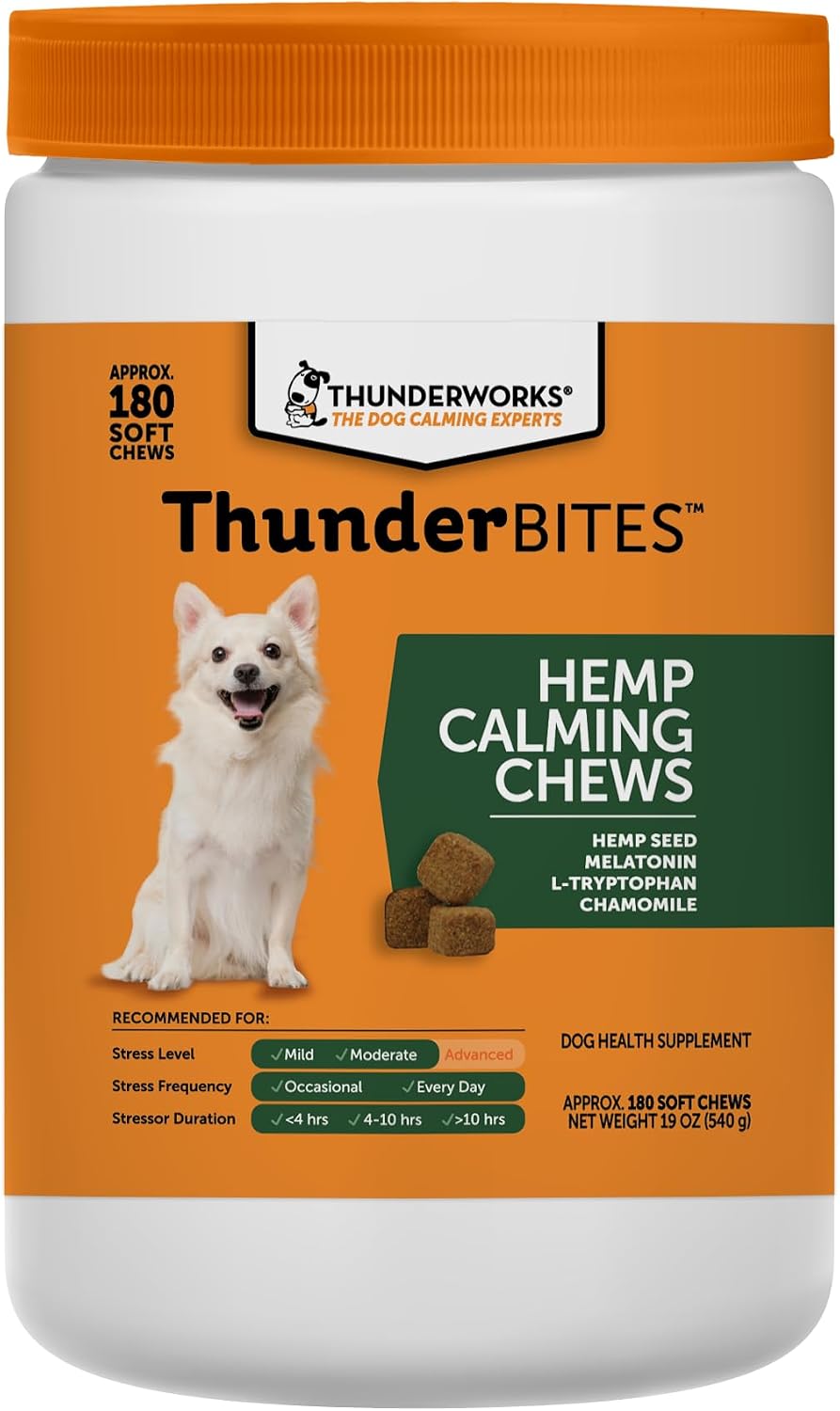 thunderbites hemp calming chews for dogs, 180 count, main product view