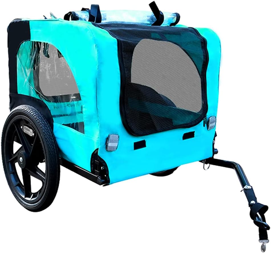 homvent dog bike trailer - folding pet carrier, side view