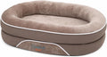 orthopedic dog bed with calming bolster sides, faux, main product view