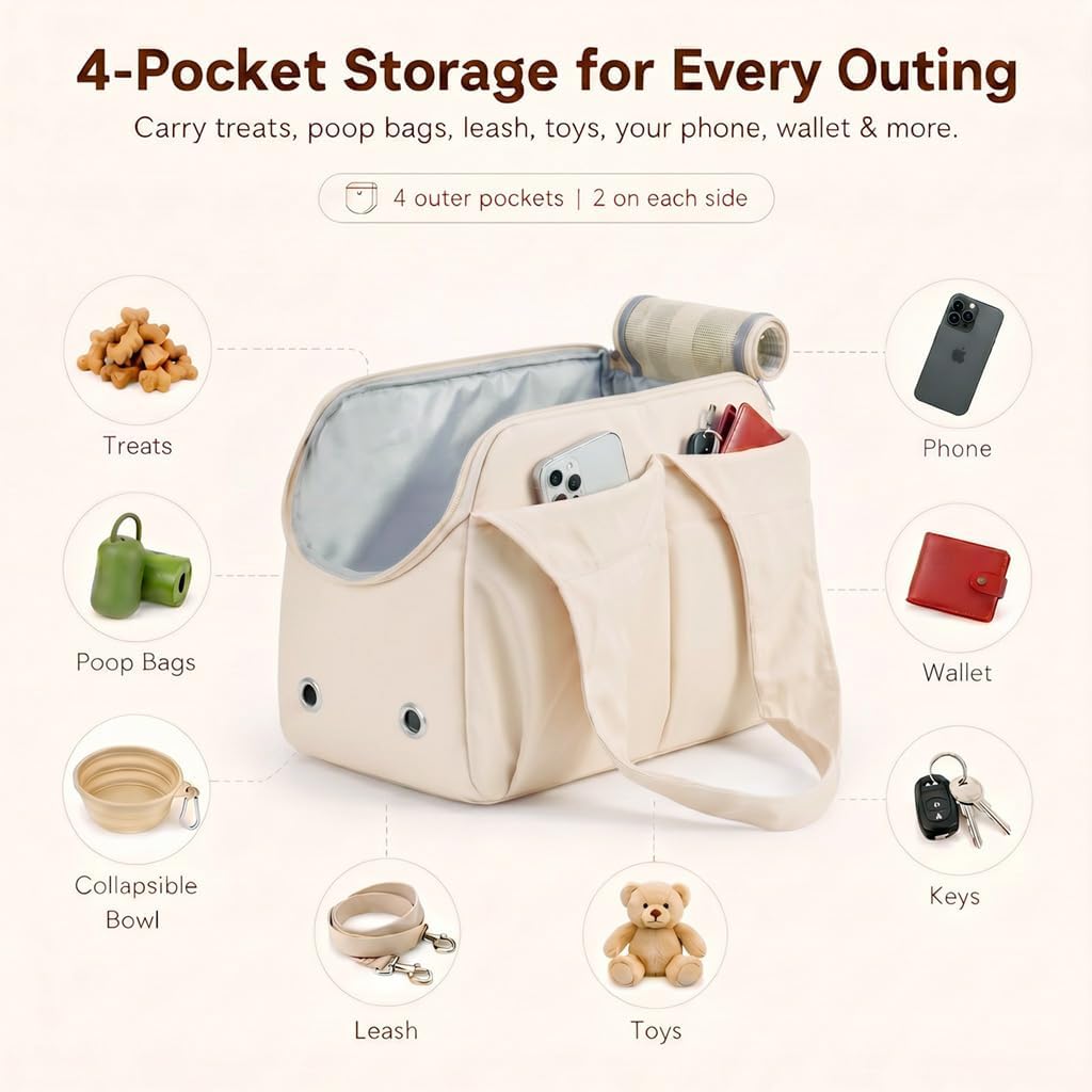 fashion dog purse carrier for small dogs and, close-up detail