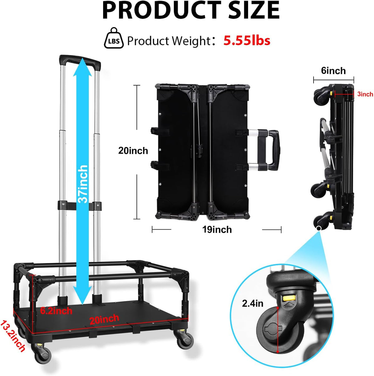 petskd foldable wheel base cart for 18" l×11" shown in use