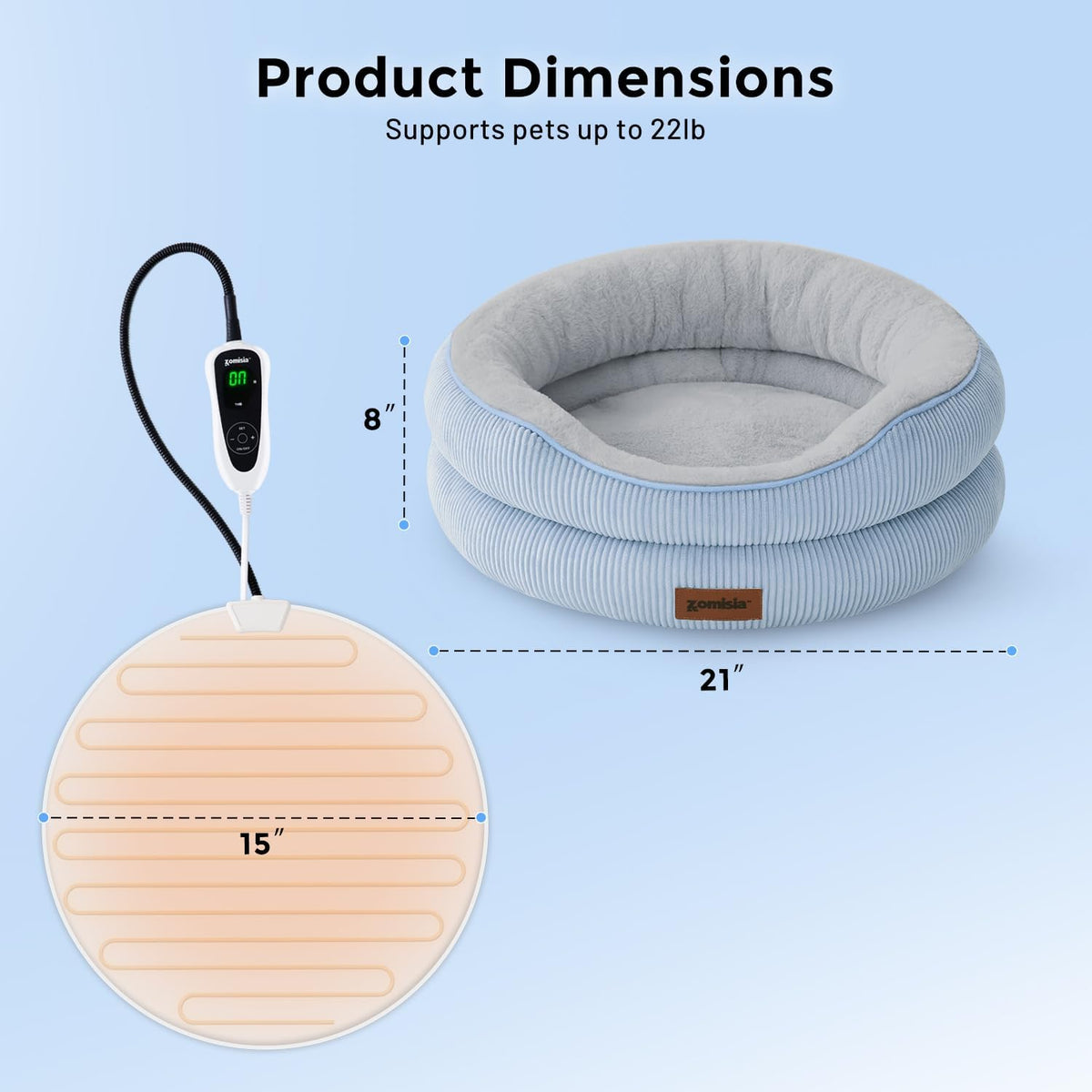 zomisla heated cat bed for indoor cats, 25, close-up detail