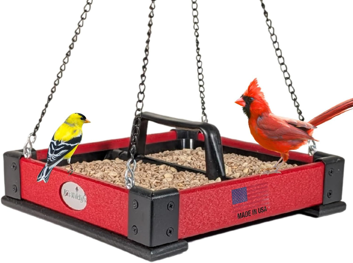 jcs wildlife poly lumber hanging tray platform bird, main product view