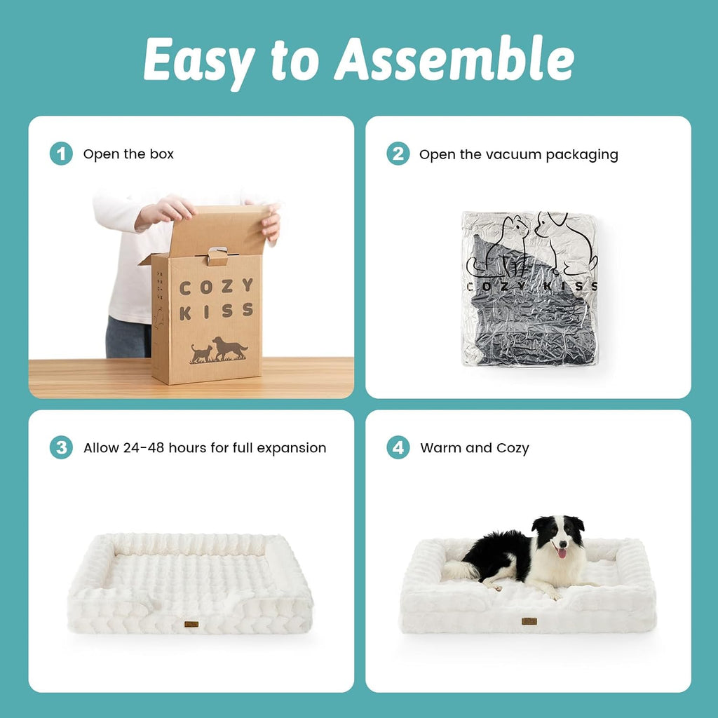 cozy kiss warm orthopedic extra large dog bed, front angle view