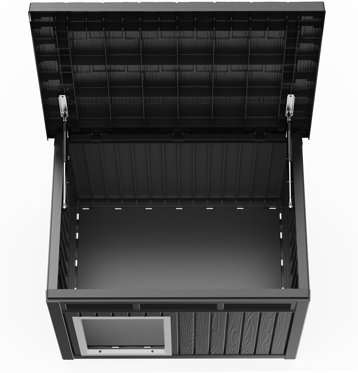 rojik dog house outdoor for large dogs, black, front angle view