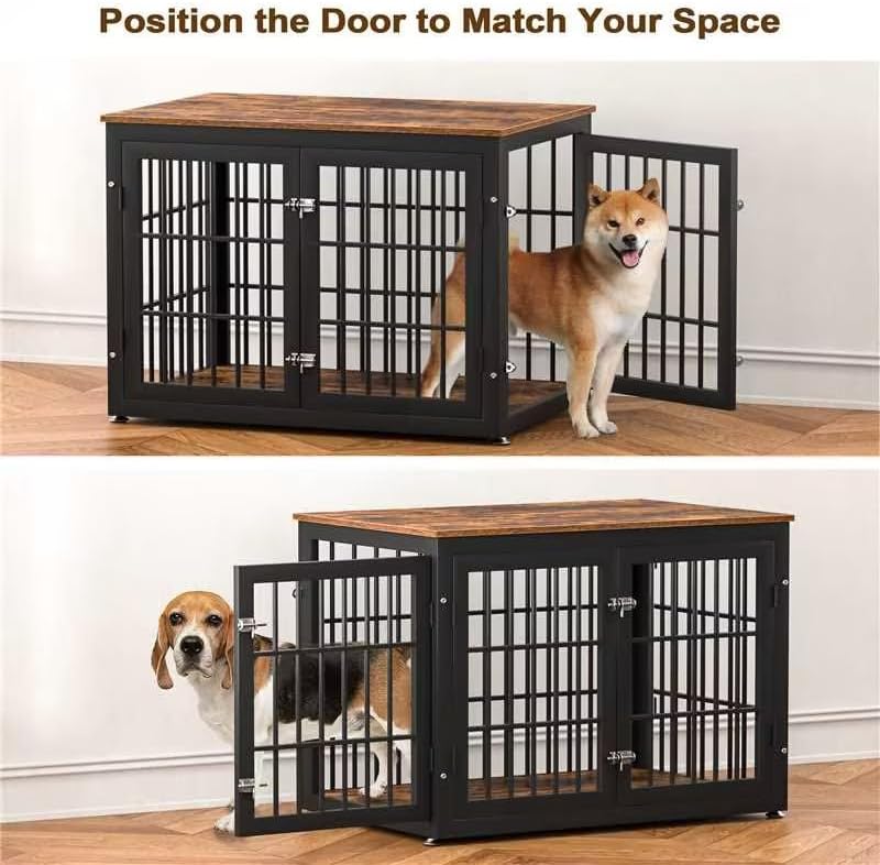 rehomerance 38" heavy duty dog crate furniture for, close-up detail
