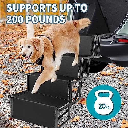 dog car ramp large dogs portable aluminum foldable, close-up detail