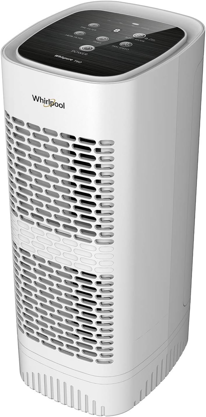 whirlpool, wpt60p whispure true hepa air purifier, activated shown in use