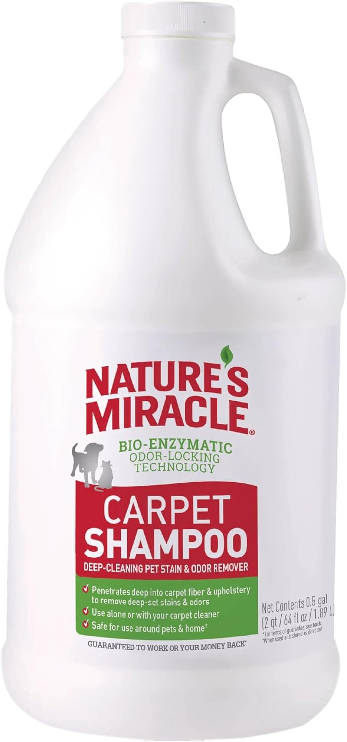 nature's miracle carpet shampoo pet stain & odor shown in use