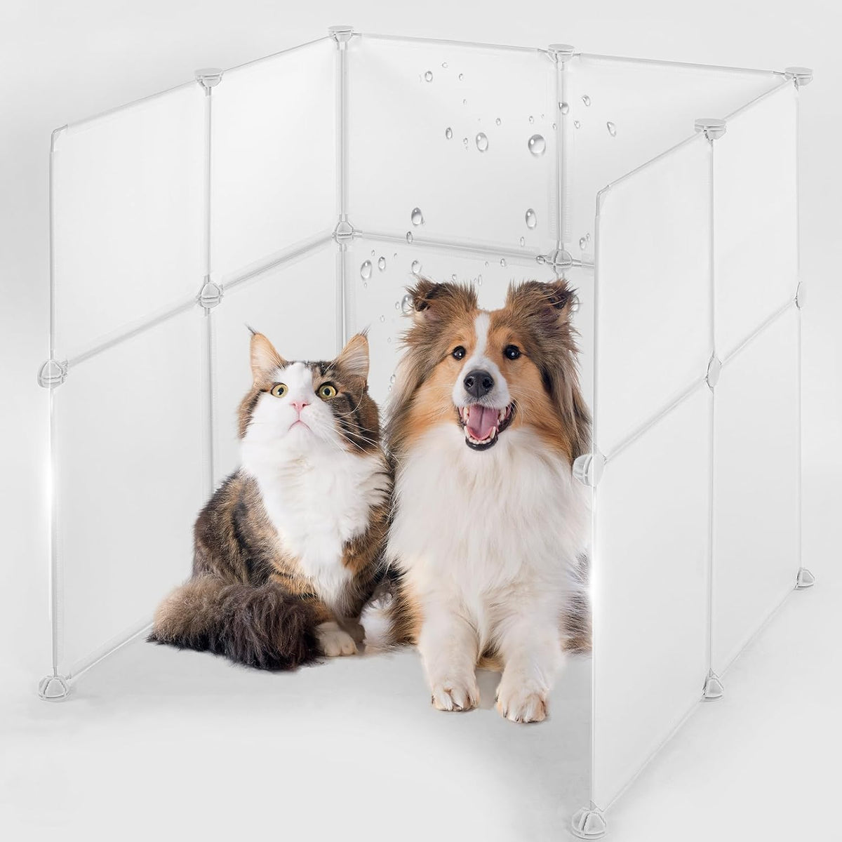 meexpaws cat litter box enclosure, splash guard, pee, main product view