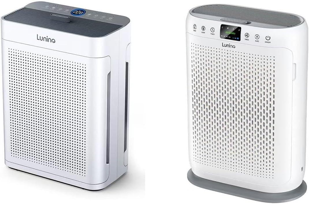 2 packs air purifiers for home, lunino h13, main product view