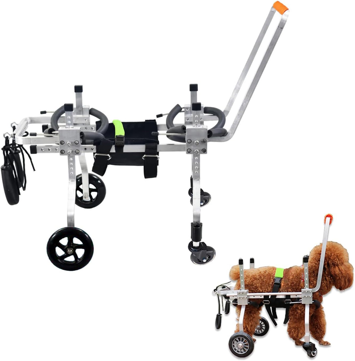 dog wheel chair, adjustable 4 wheel pet wheelchair, main product view