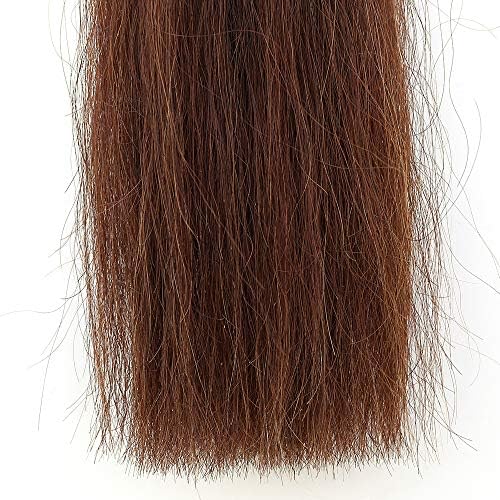 horse tail extensions with braided horsehair loop, blunt, close-up detail