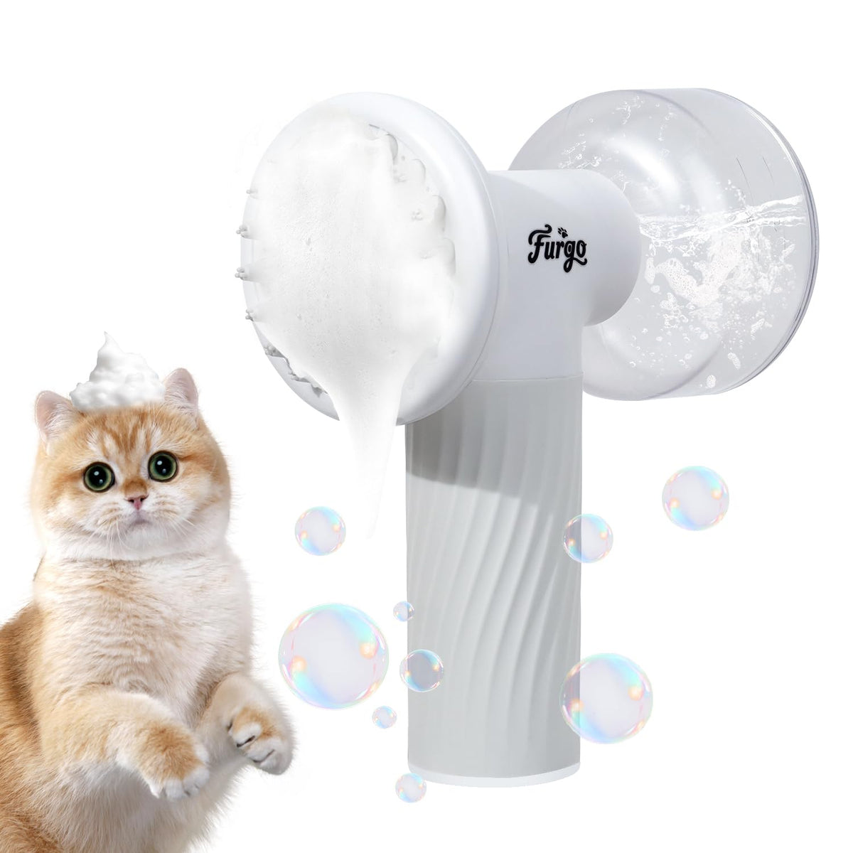 furgo dog bath brush with automatic shampoo &, main product view