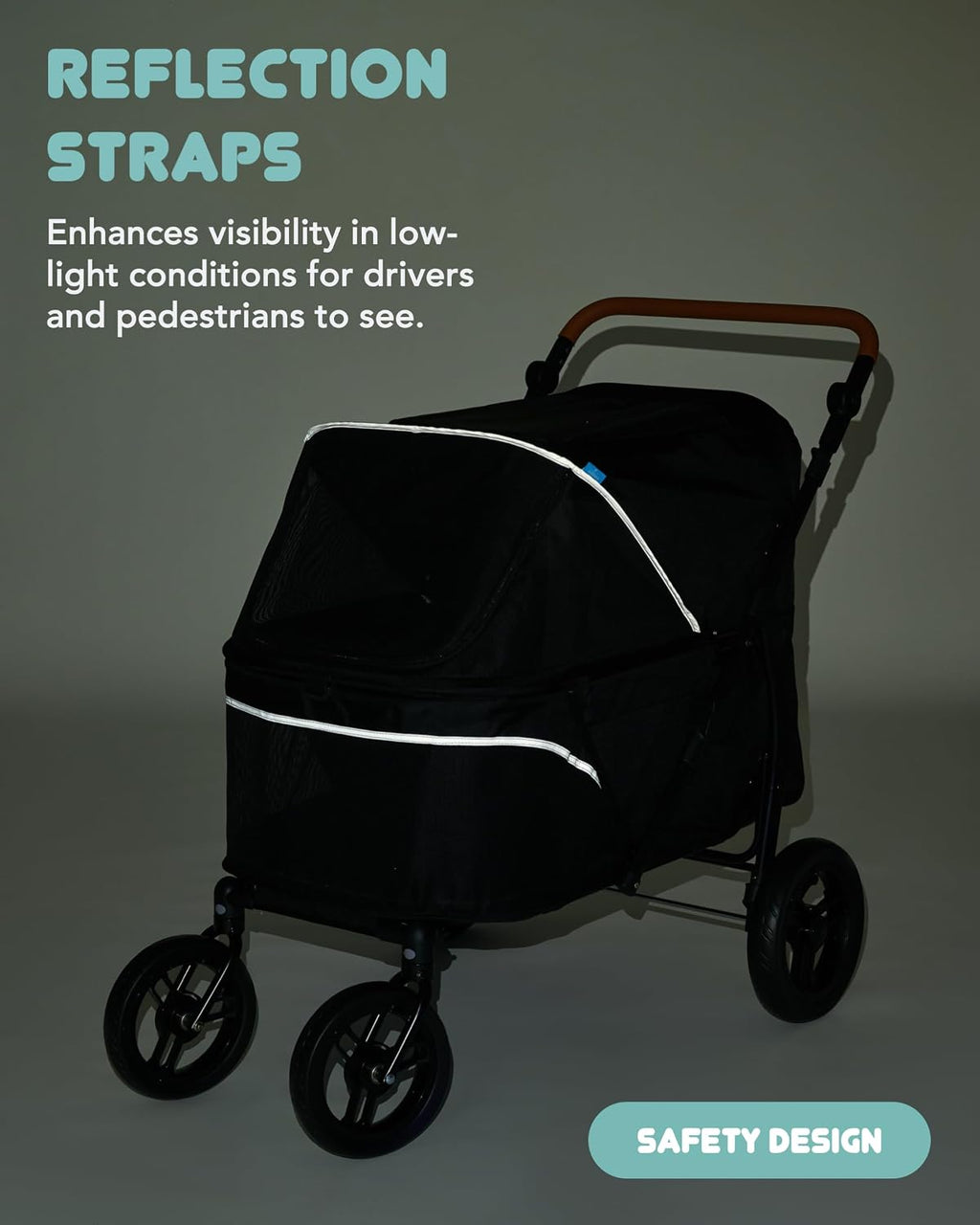 zoosky pet stroller for large dogs up to, front angle view