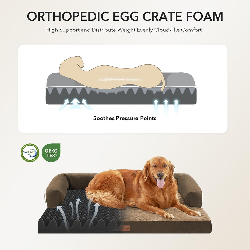 orthopedic washable dog bed for large dogs, 36x27in shown in use