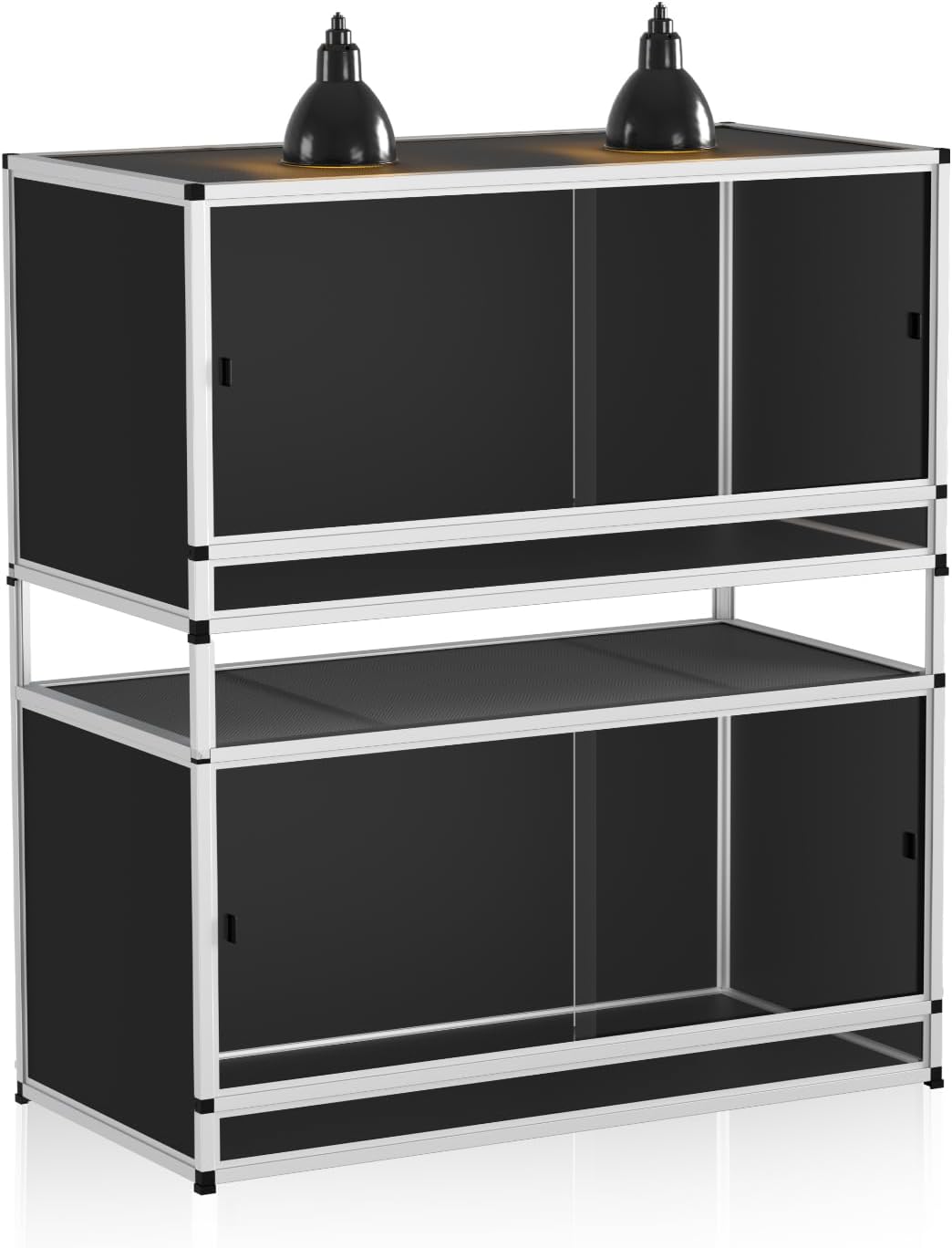 120 gallon 2-pack pvc reptile enclosure 48"x24"x24" – shown in use