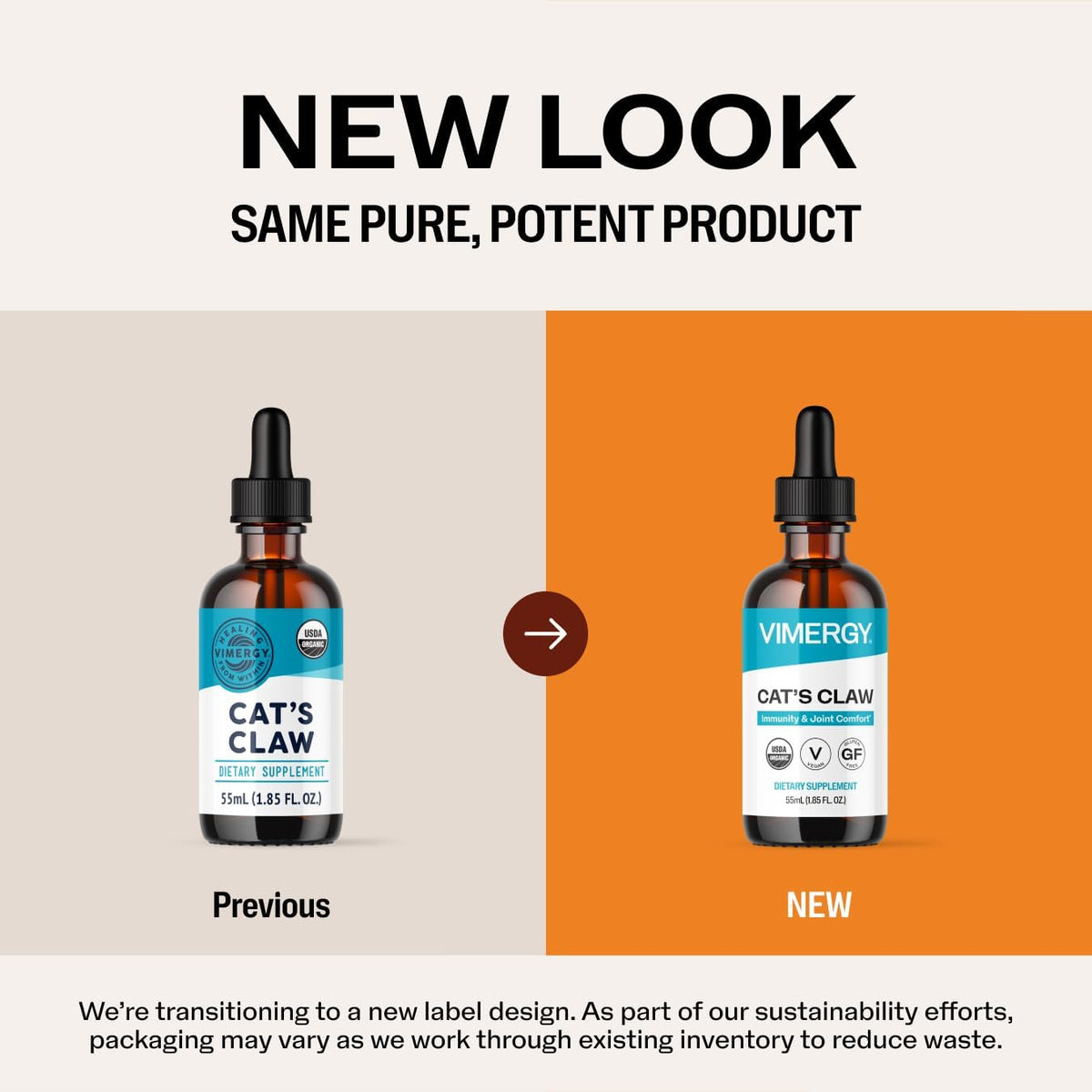 cat's claw 10:1 extract, whole body immunity*, alcohol-free, side view