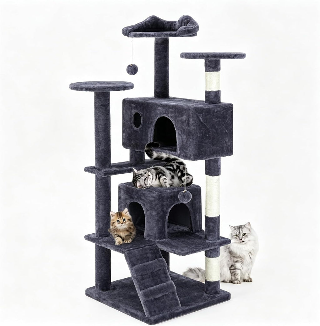 dumos 54 inch cat tree tower with scratching, main product view