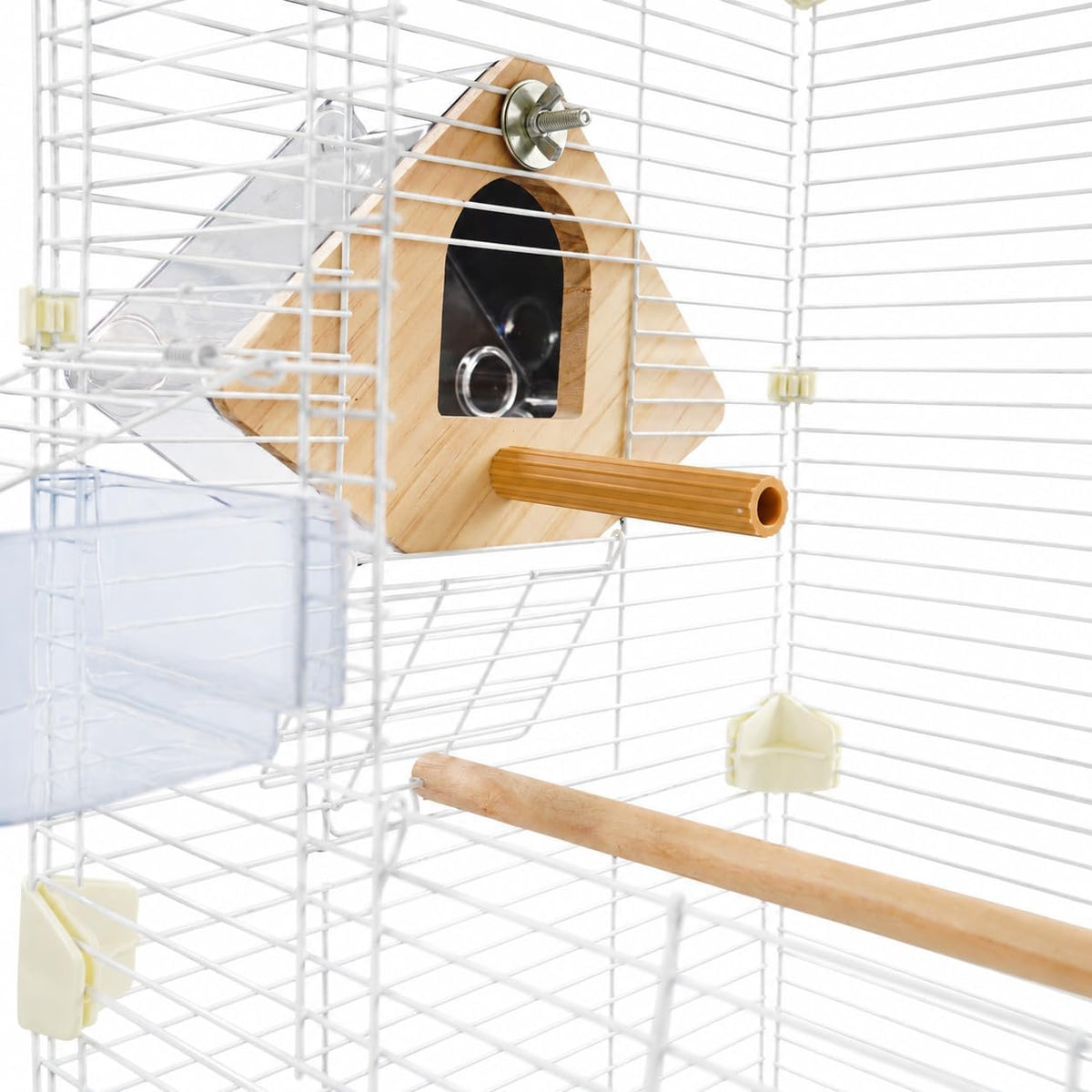 30 inch iron bird cage for parakeets, budgies, side view