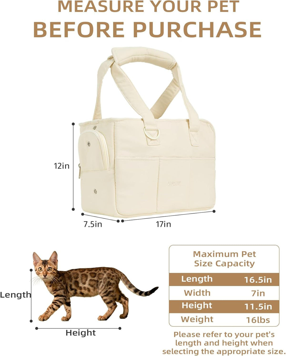 onecute dog carrier for small dogs rabbit cat shown in use