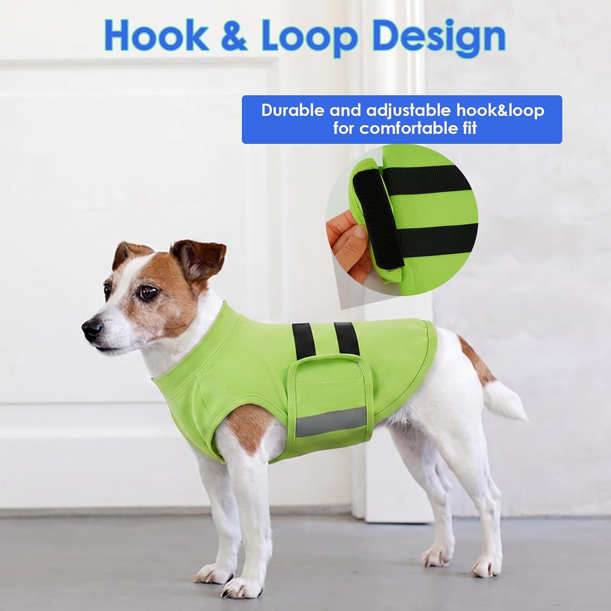 migohi dog anxiety relief coat, xl, lightgreen showing dimensions