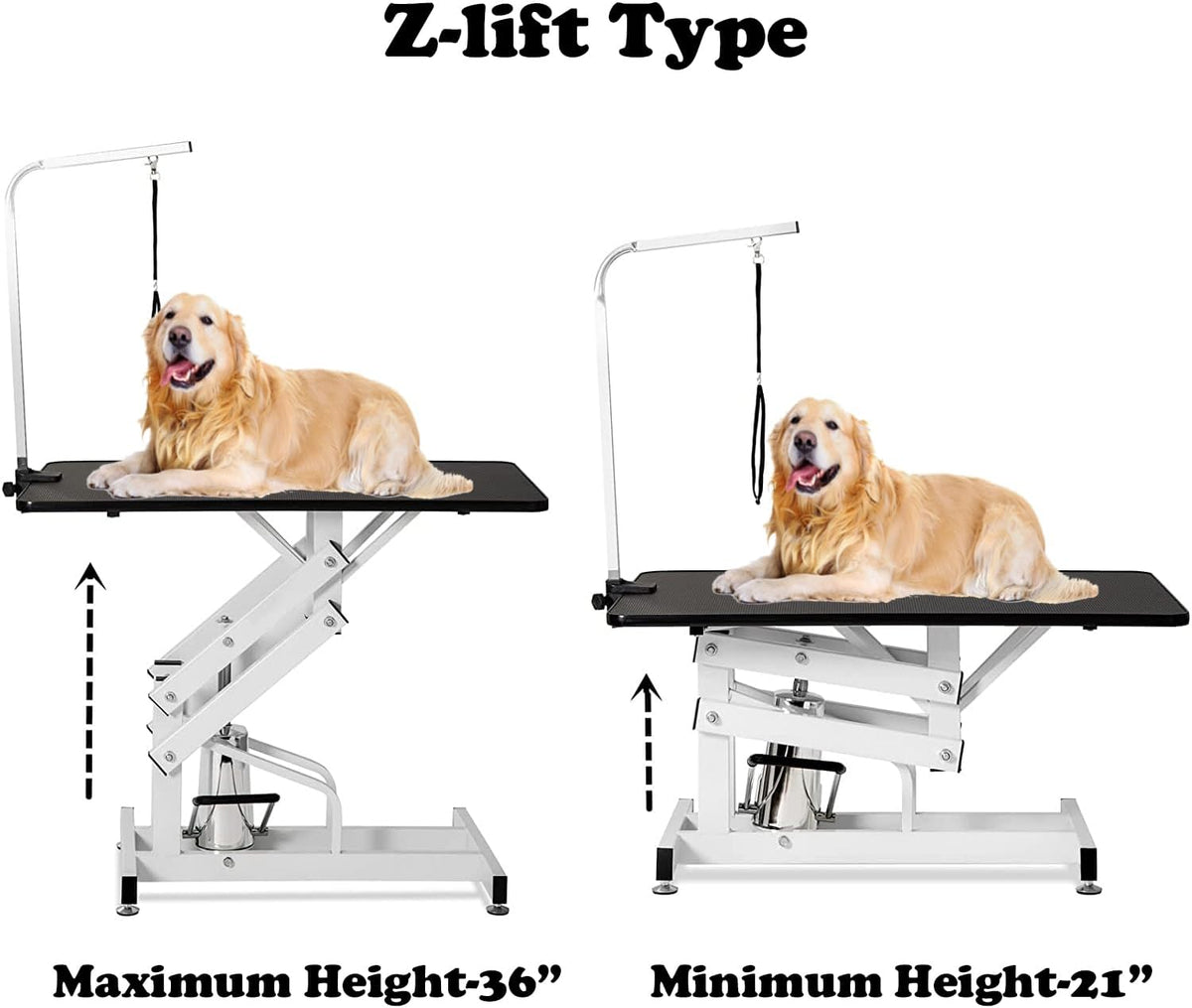 hydraulic dog grooming table for large dogs, heavy shown in use