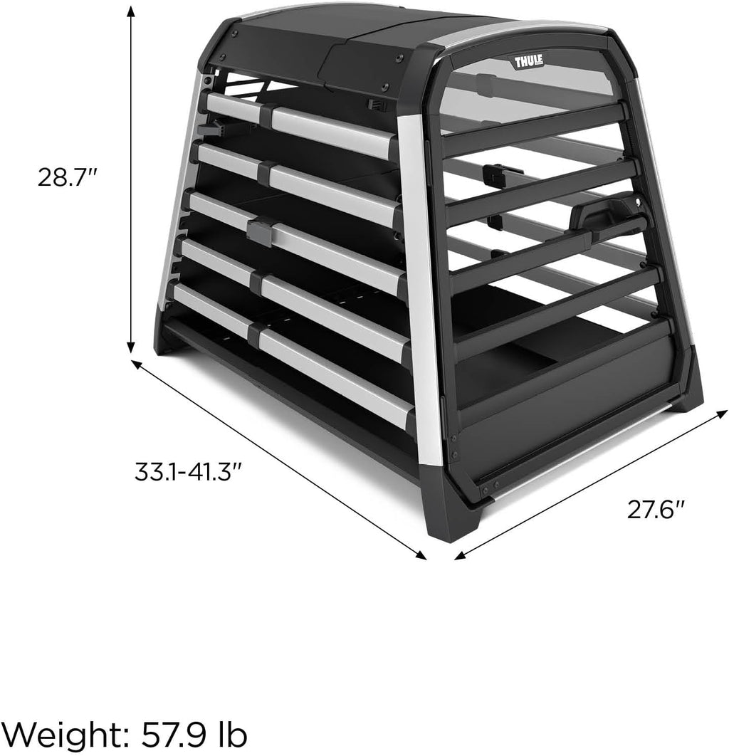 thule allax dog crate xl, front angle view