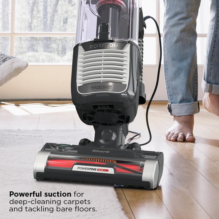 shark zu102 rotator pet upright vacuum with powerfins, close-up detail