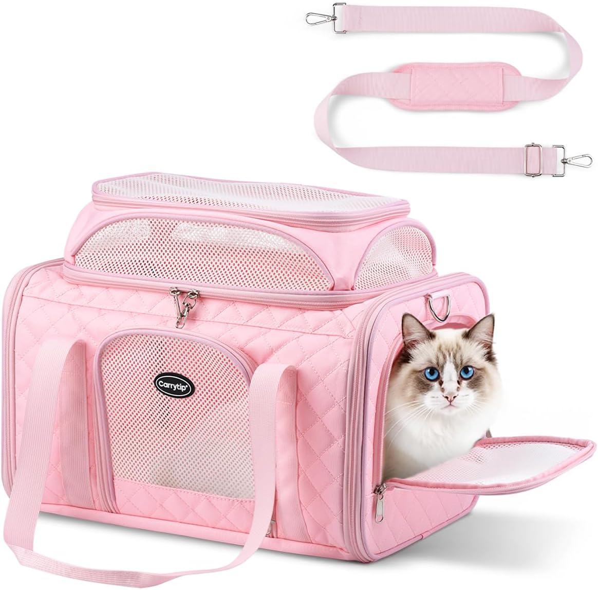 airline approved cat carrier with expandable top, 17x11x9.5, main product view
