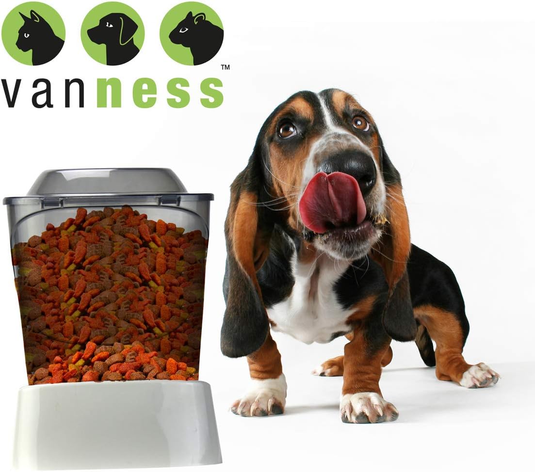 van ness large auto feeder, 10-pound showing dimensions