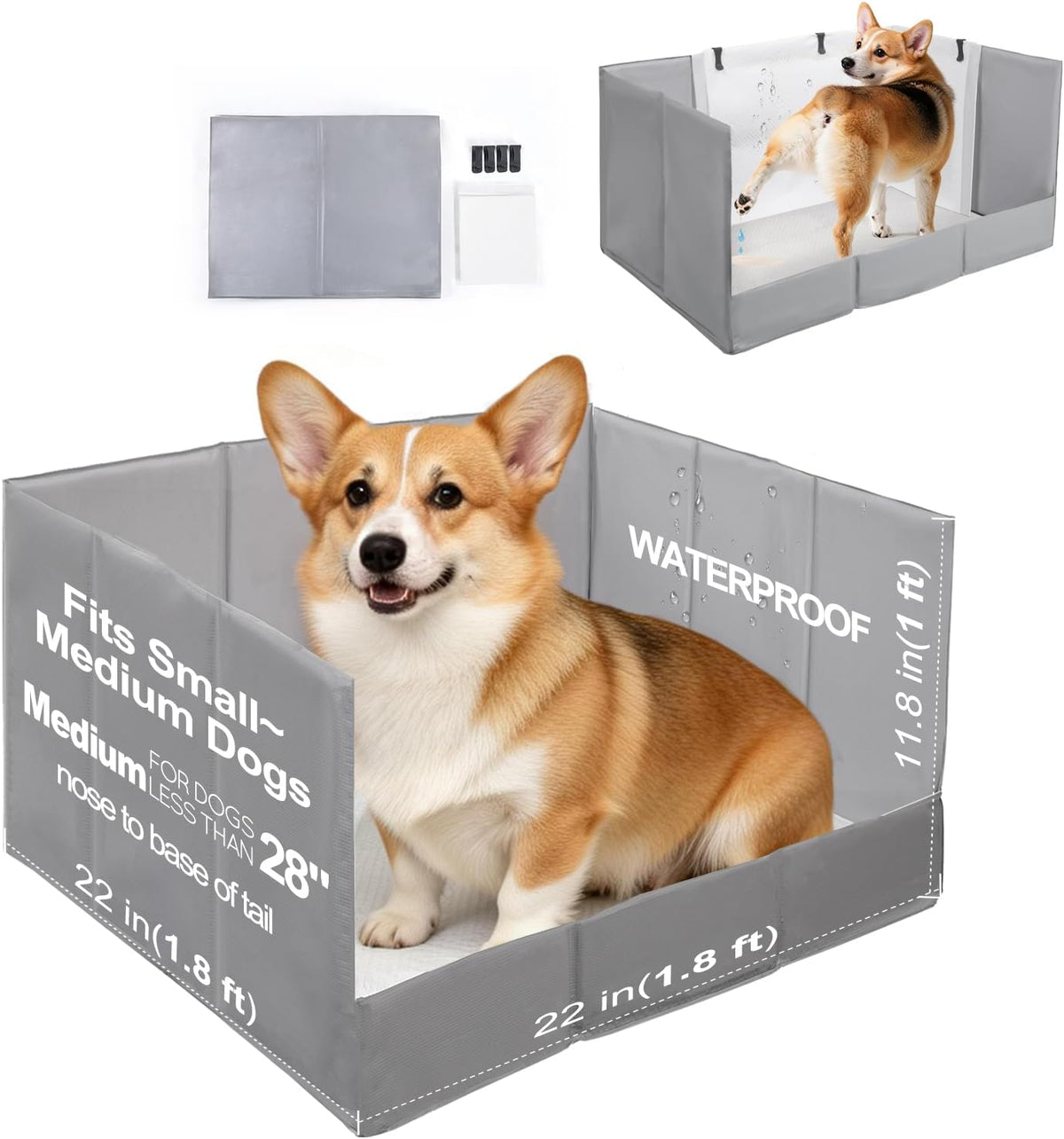 hq4us 4legs dog litter box indoor high walls, main product view