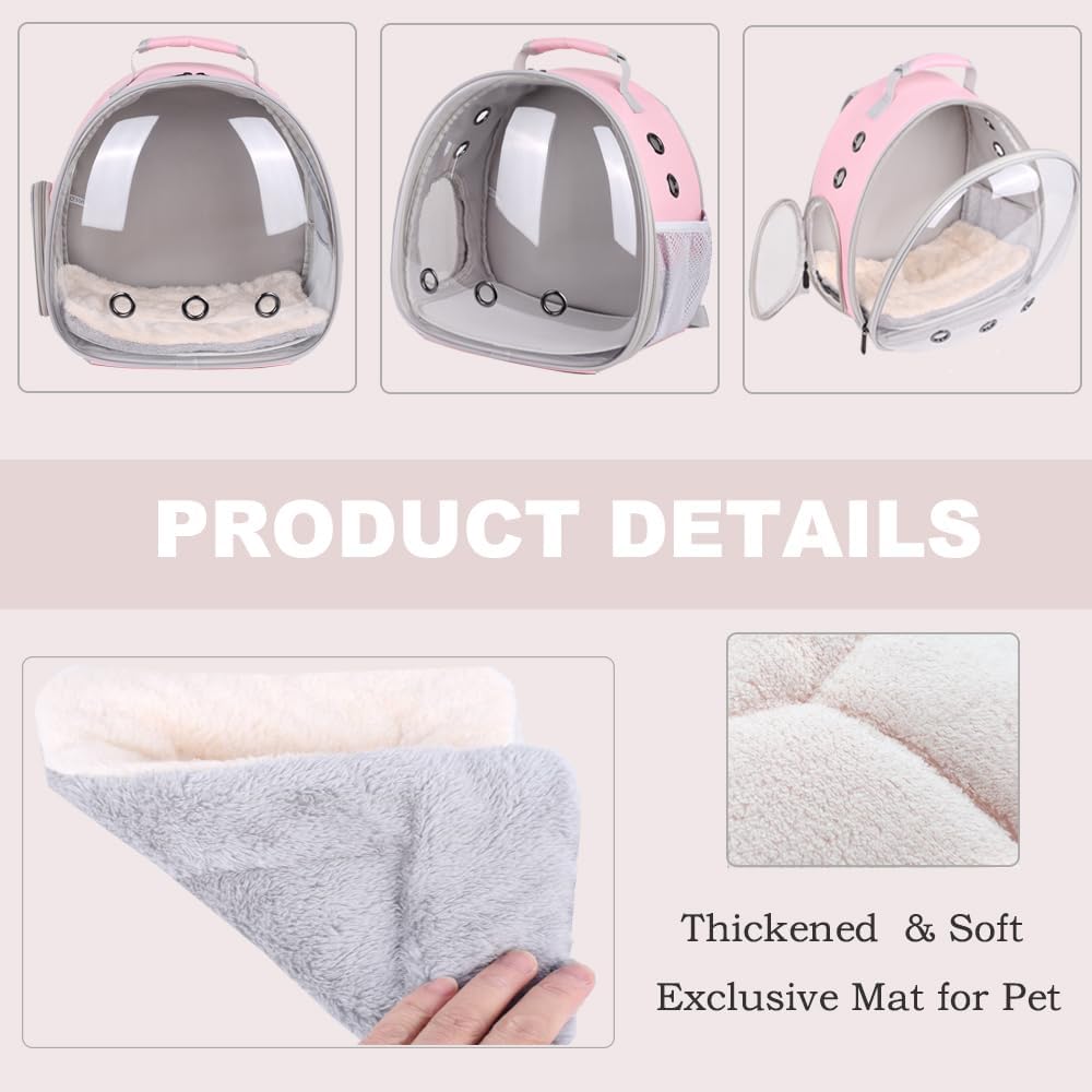 portable small animal backpack travel breathable pet carrier, side view