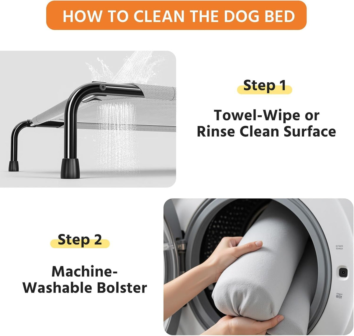 simple trending elevated dog bed for large dogs, front angle view