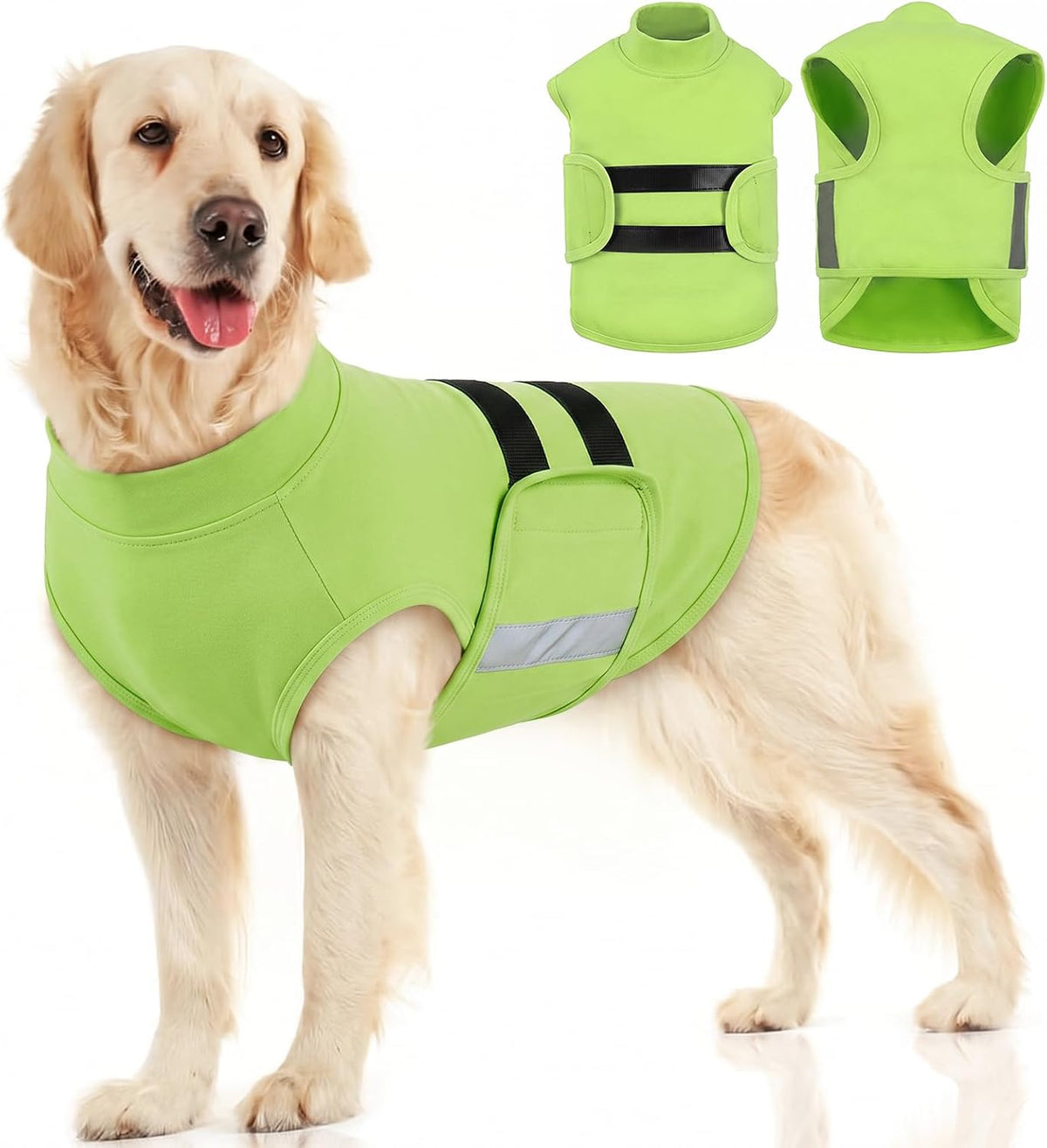 migohi dog anxiety relief coat, xl, lightgreen, main product view