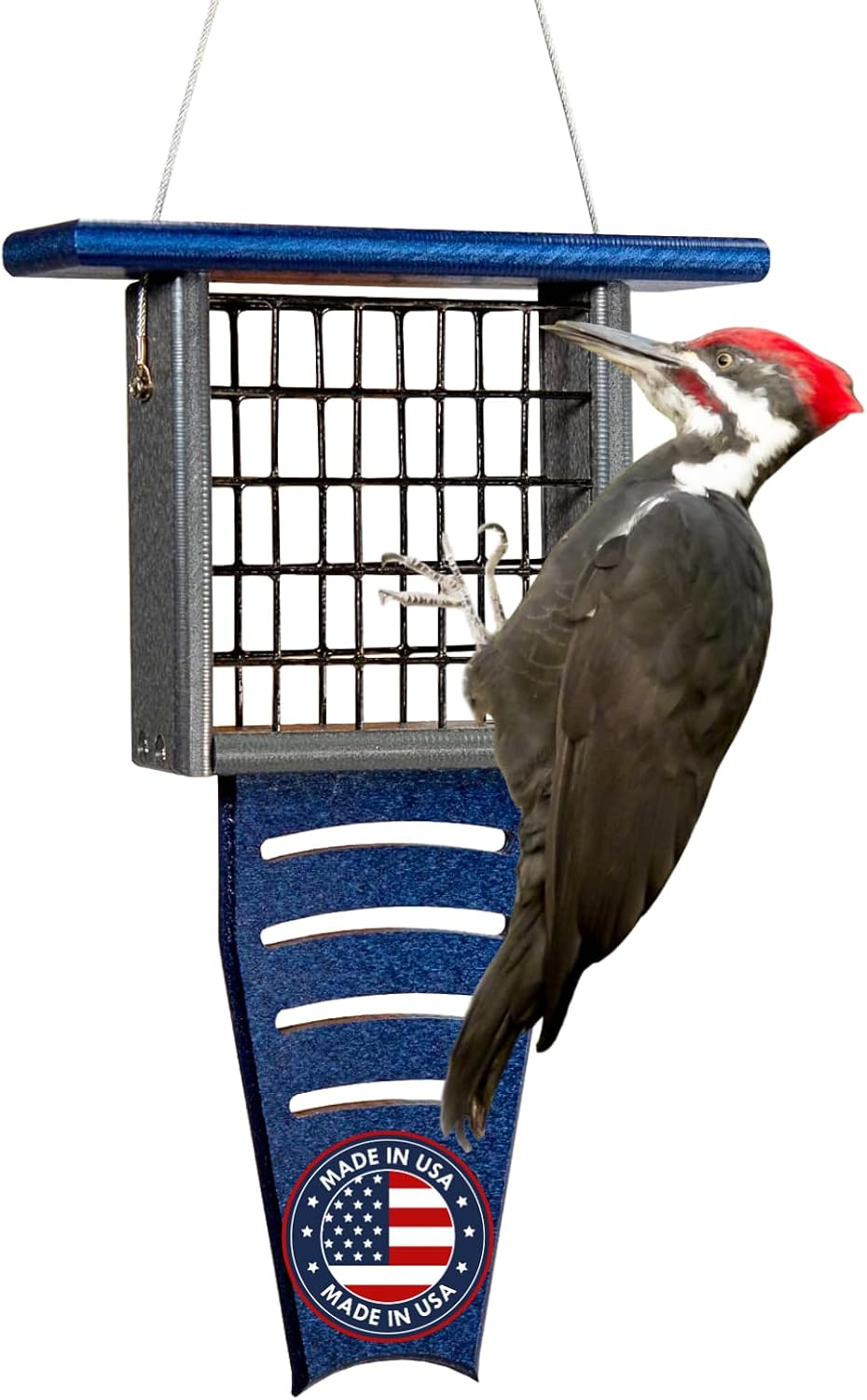 jcs wildlife blue/gray recycled poly lumber suet feeder, main product view