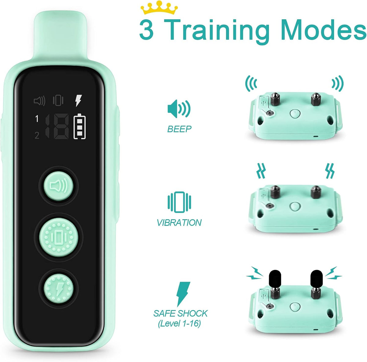 bousnic shock collar for dogs - waterproof rechargeable shown in use